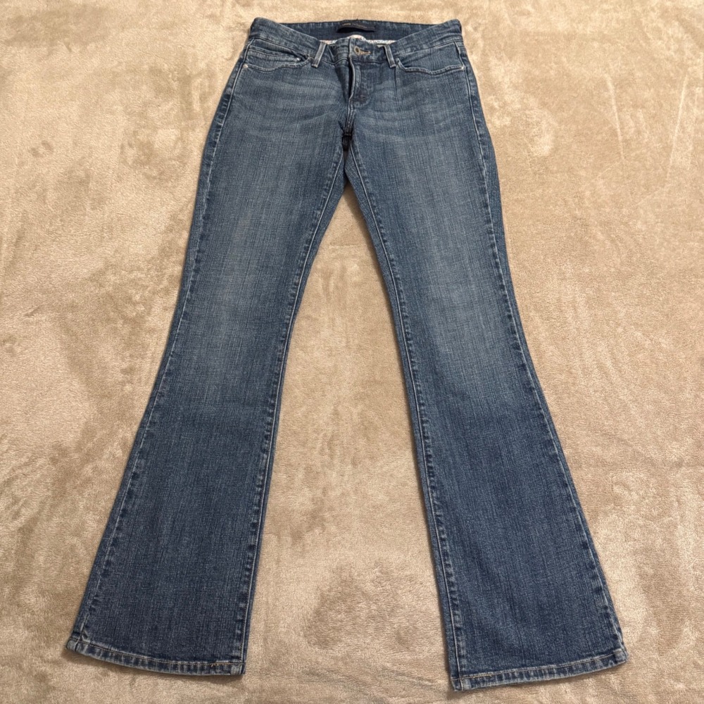 Levis 547 Platinum Flare Jeans Womens 4 Medium Blue Denim Low Rise Stretch